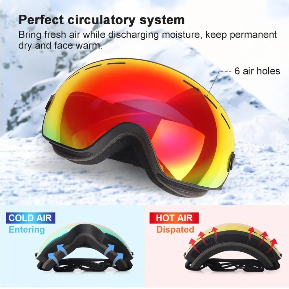 Anti-fog Snowboard Ski Goggles Women